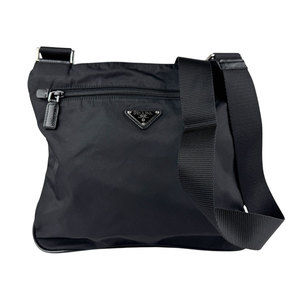 Prada PRADA Shoulder Bag Nylon Black Silver Men's Women's z6480